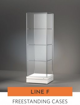 EXCEL line freestanding display cases with shelf