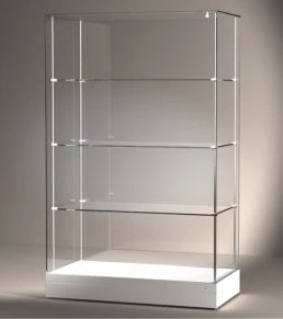 EXCEL line freestanding display cases with shelf
