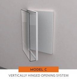 EXCEL line wall case with vertically hinged opening system